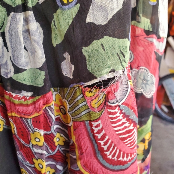 Vintage 90s patchwork tiered maxi skirt - Picture 3 of 5